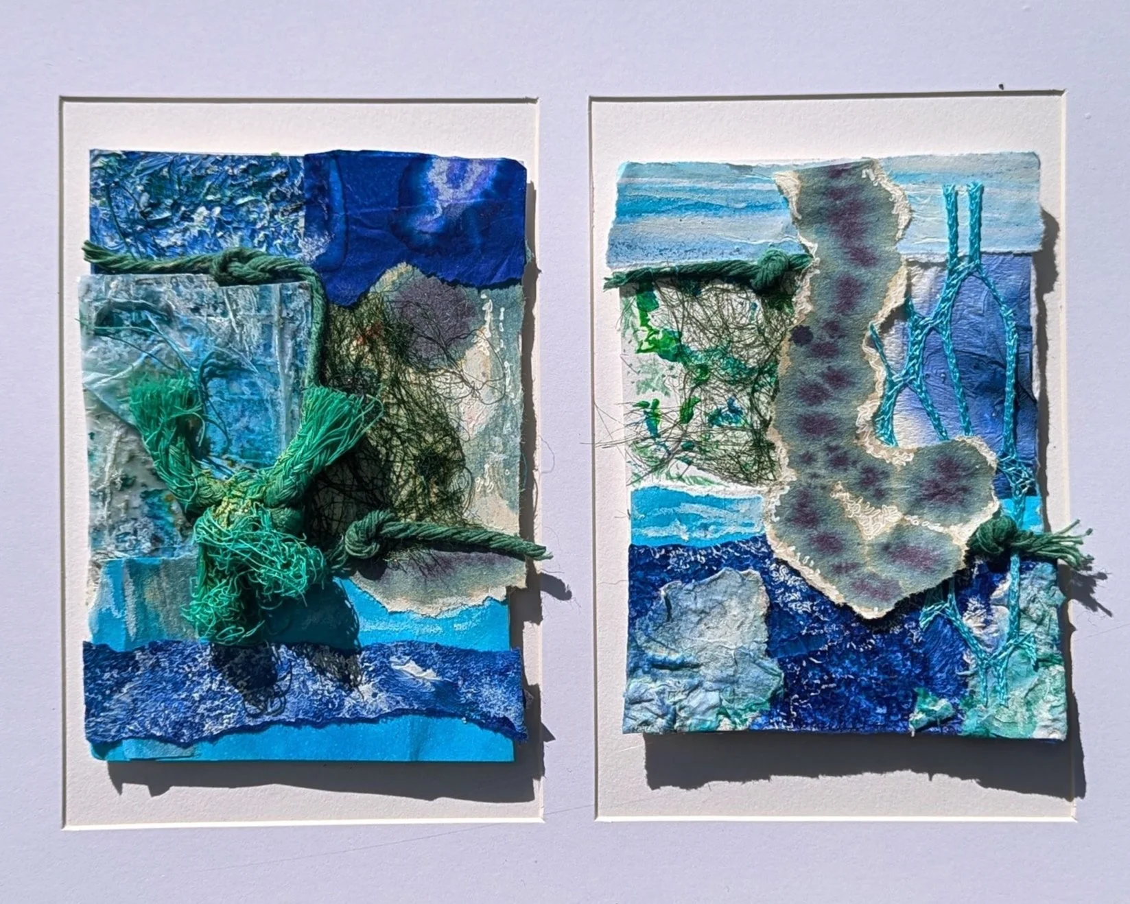 Unframed Sea Collage  Drip  26cm x 32cm 
available - Price on enquiry 
