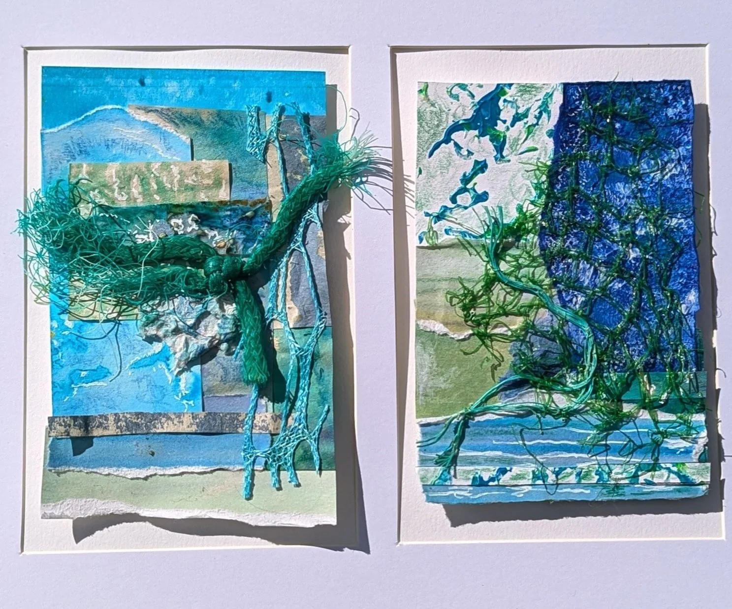 Unframed Sea Collage Knot 26cm x 32cm   £90