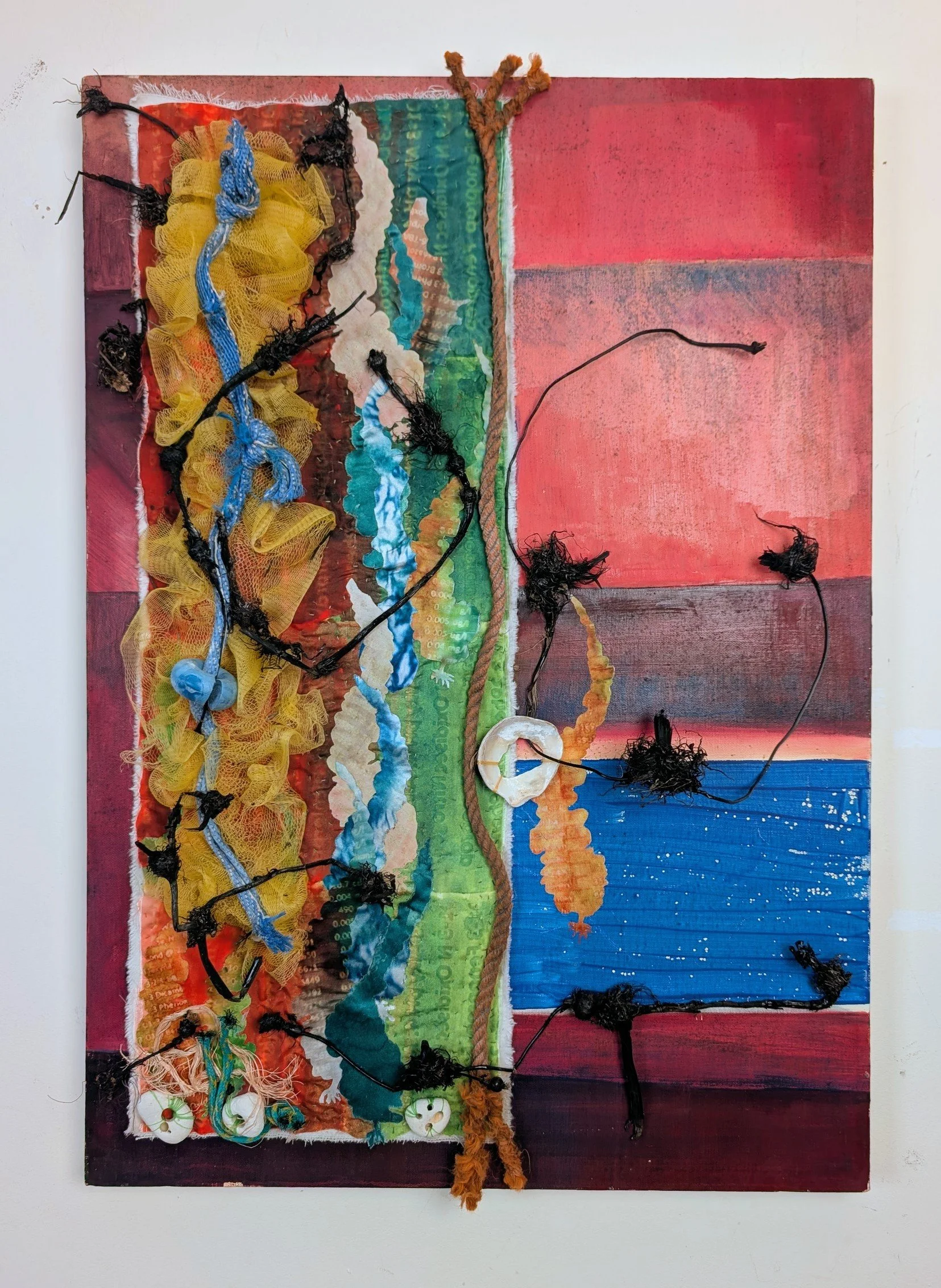 Canvas and Textiles combined to make Latissima Sunset by Lucinda Button