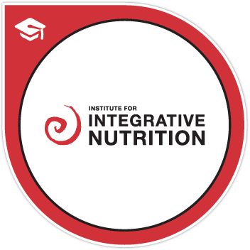 Logo of the Institute for Integrative Nutrition with a red and white circular border.