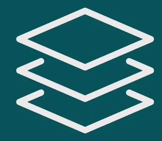 Icono de capas, tres formas geométricas horizontales apiladas.