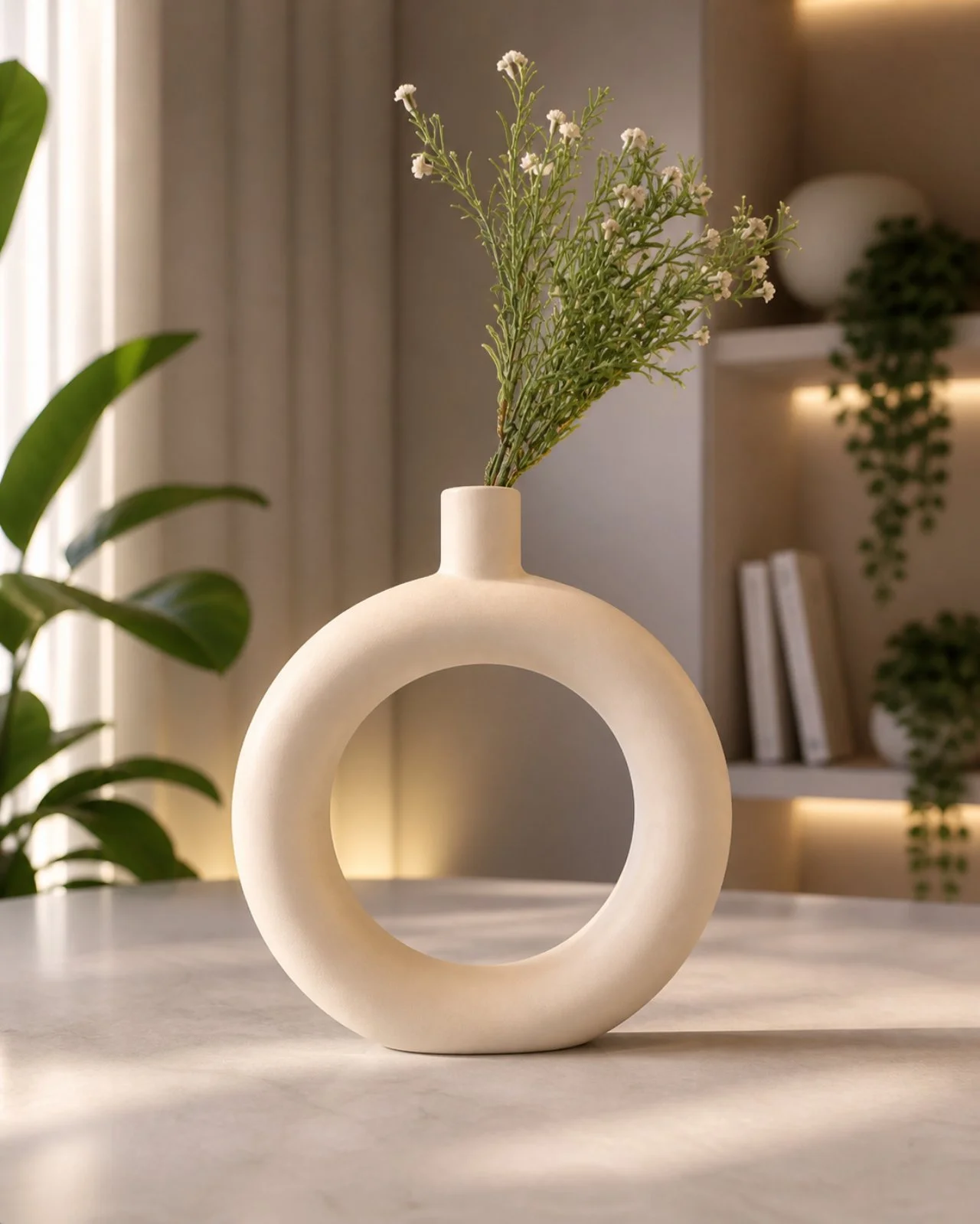 Elegant Circular Ceramic Vase