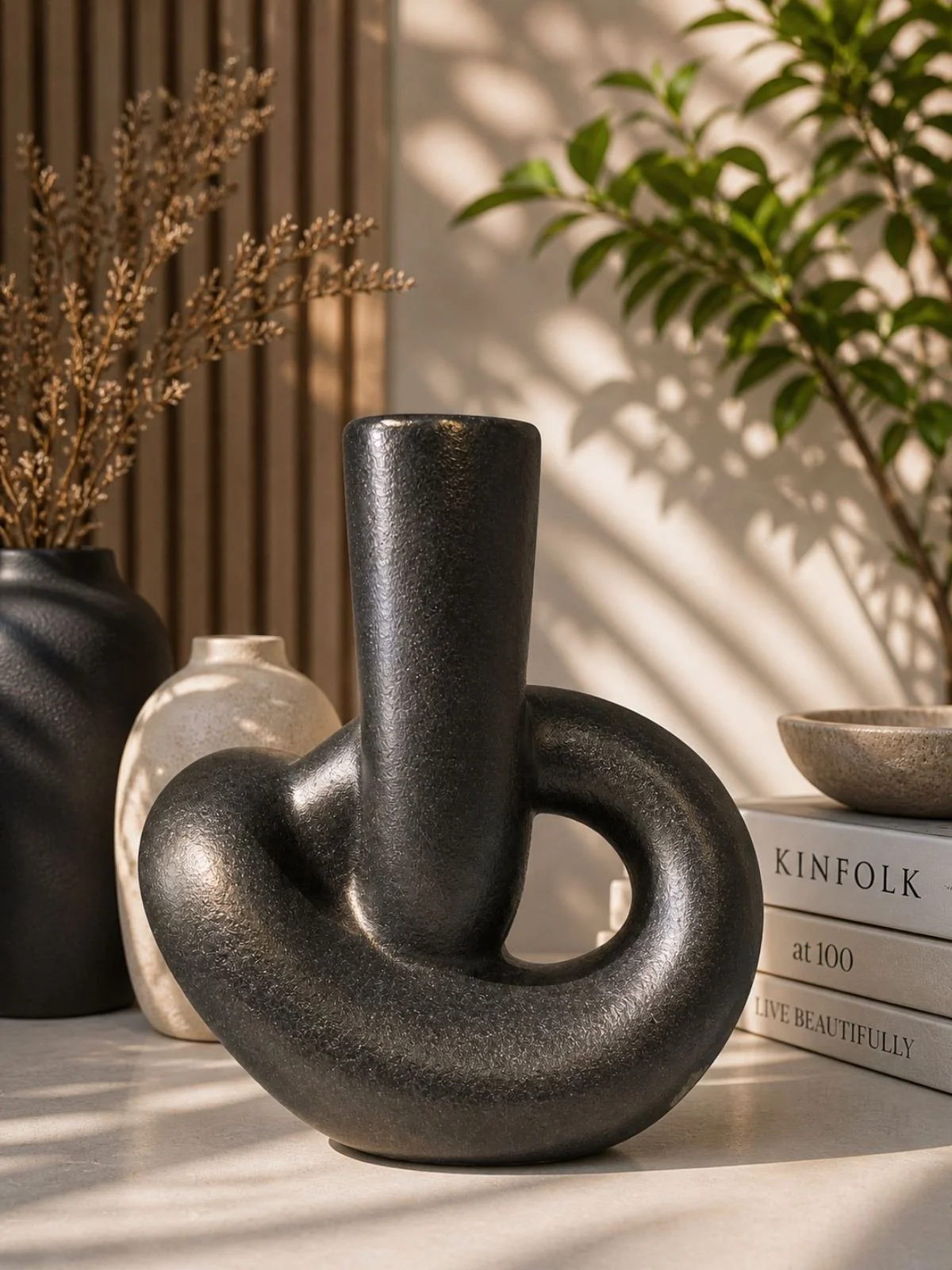 Twisted Elegance Ceramic Vase