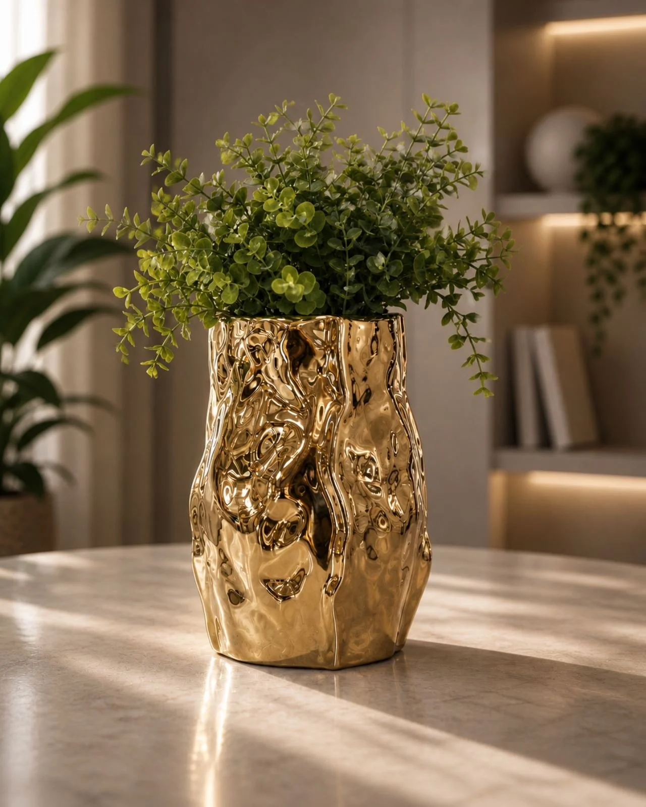 Luxe Gold Textured Vase