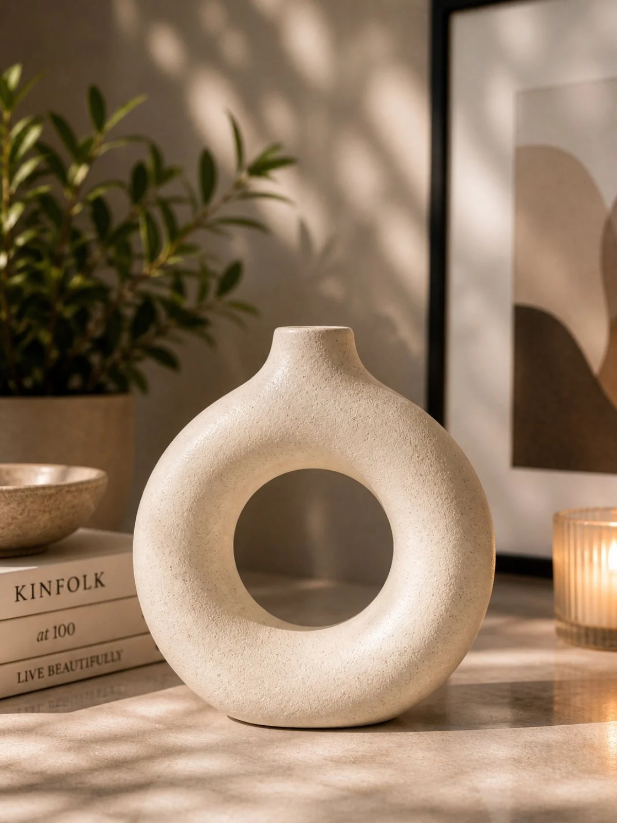 Round Art Deco Ceramic Vase