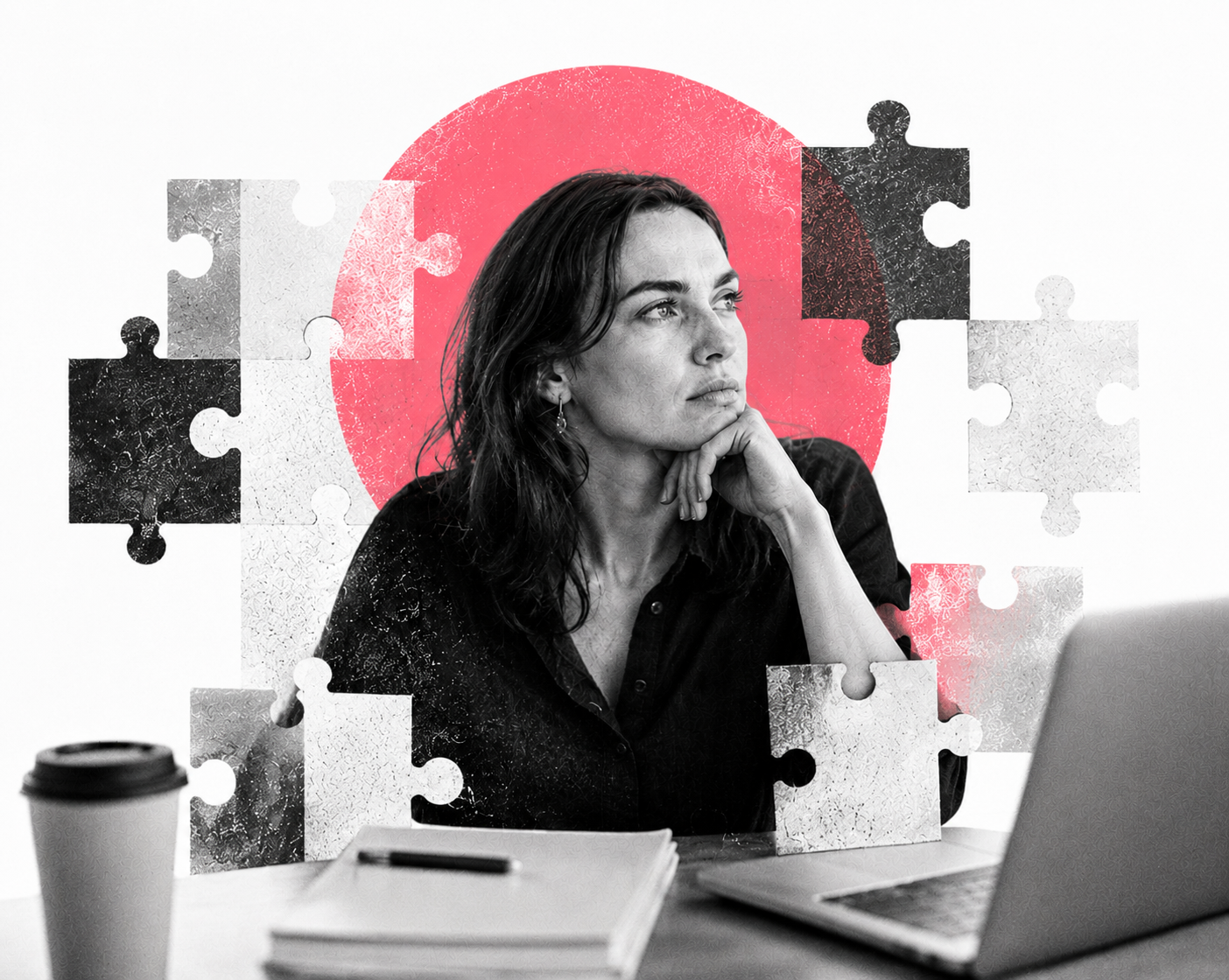 SME owner working through marketing challenges at her laptop