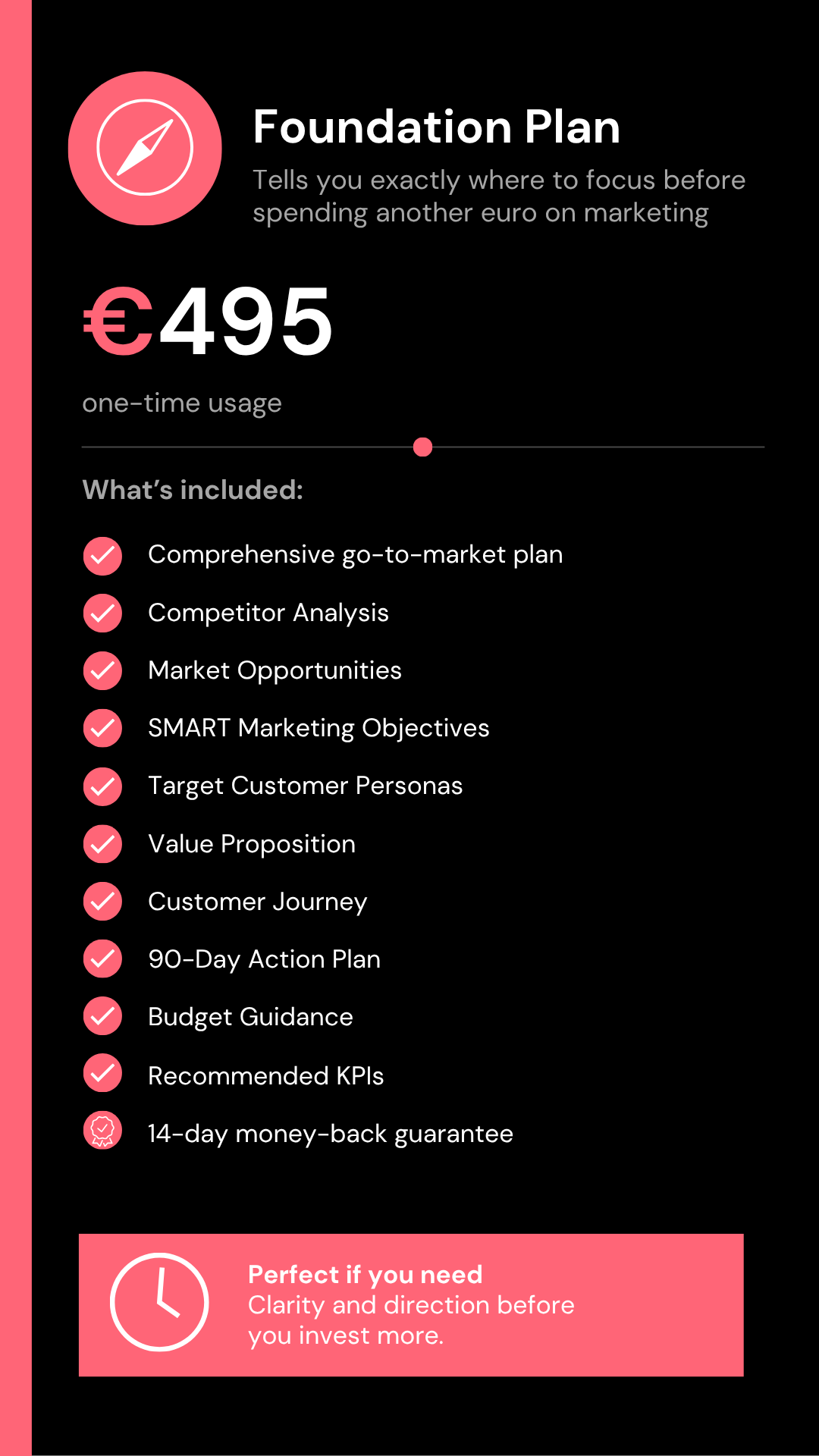 MarkGo Foundation Plan - €495 one-time marketing strategy for SMEs