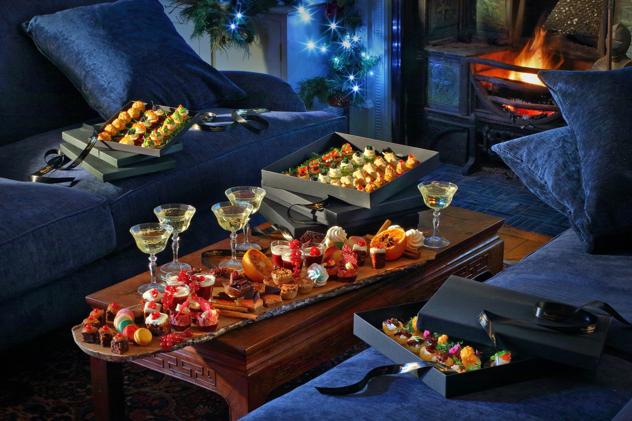 Celebration fine dining canapes delivered by Penniblack catering