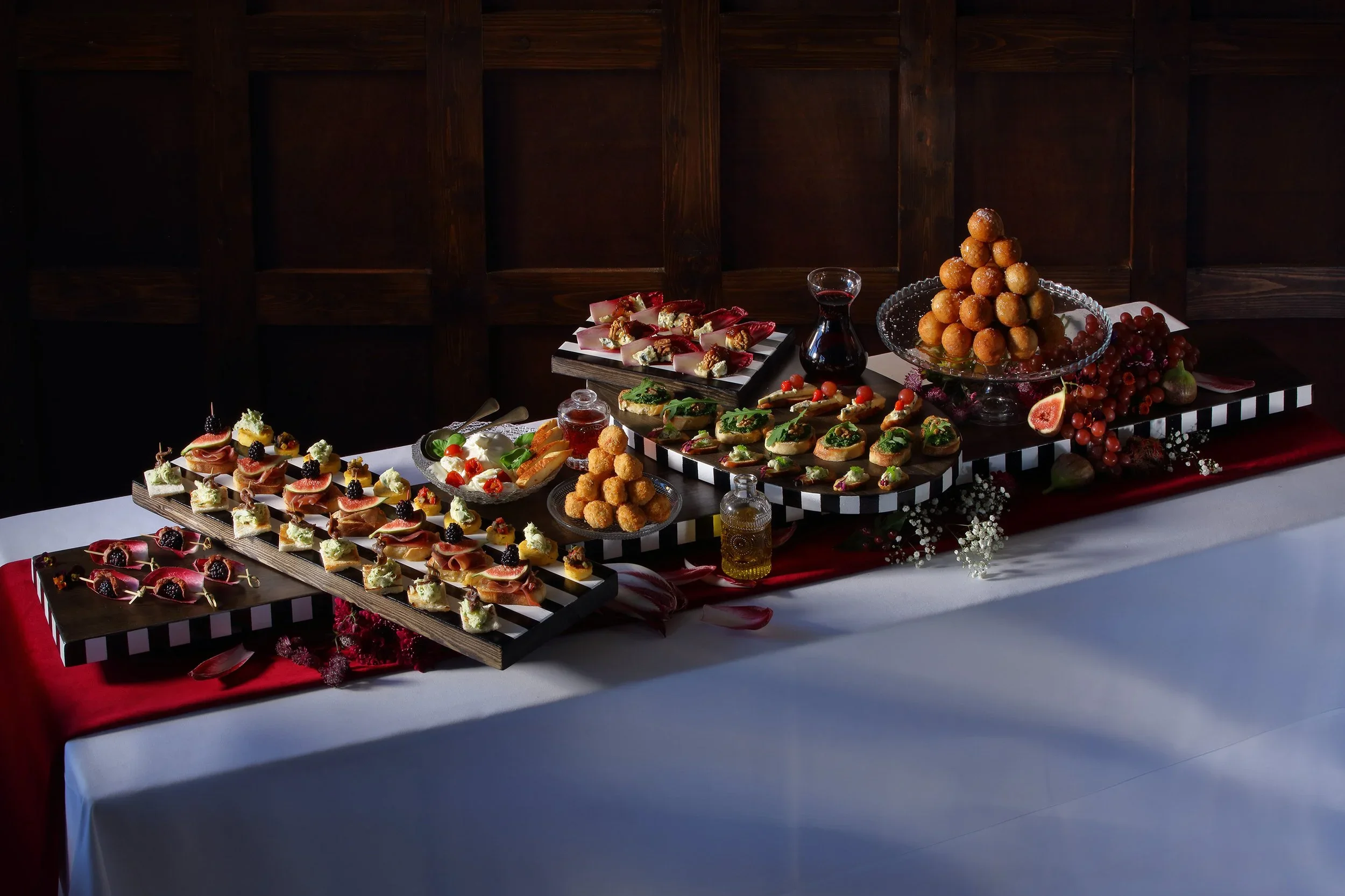 Venetian canape theme styled and created by Venn productions for Penniblack catering