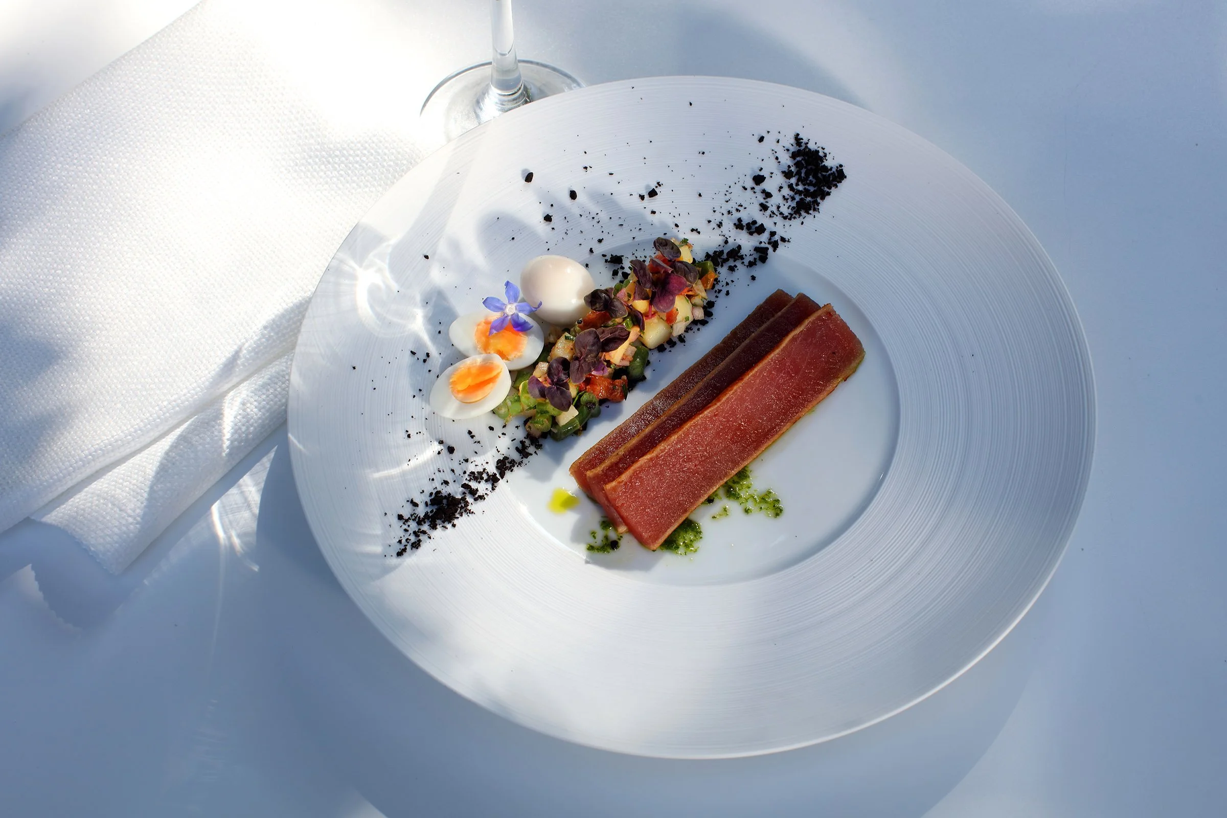 Tuna Nicoise deconstructed by Penniblack catering