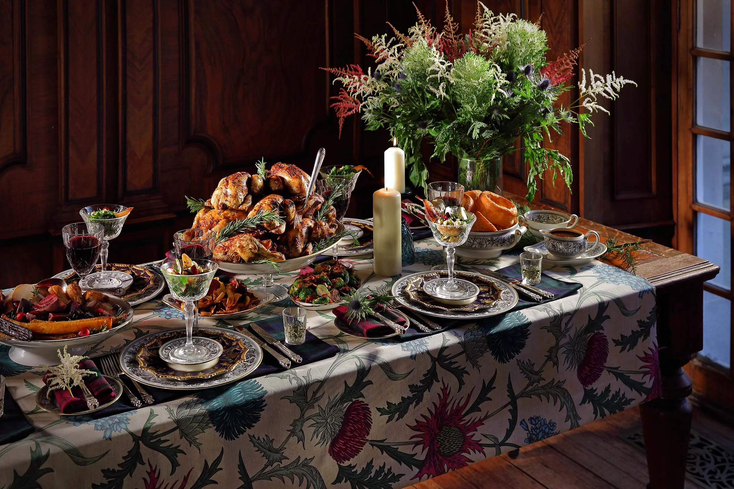 Highland themed dinner at grove house by Penniblack catering