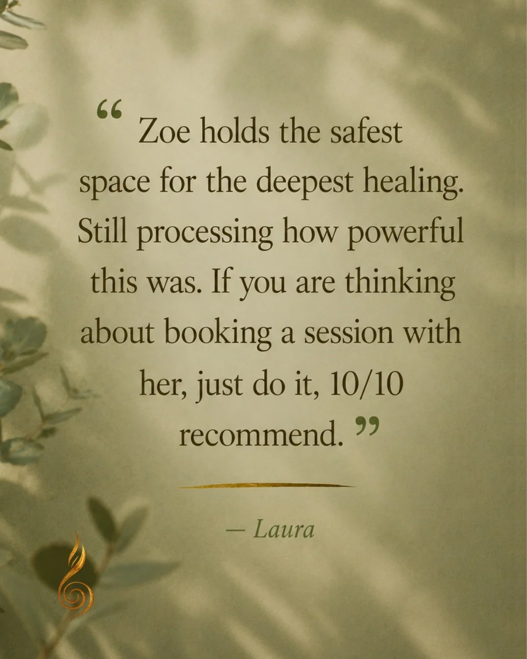 There&rsquo;s something powerful about feeling truly safe enough to go deeper. 🤎

Thank you, Laura, for trusting me with your experience.

If you&rsquo;ve been feeling called to explore something beneath the surface, perhaps this is your sign.

Book