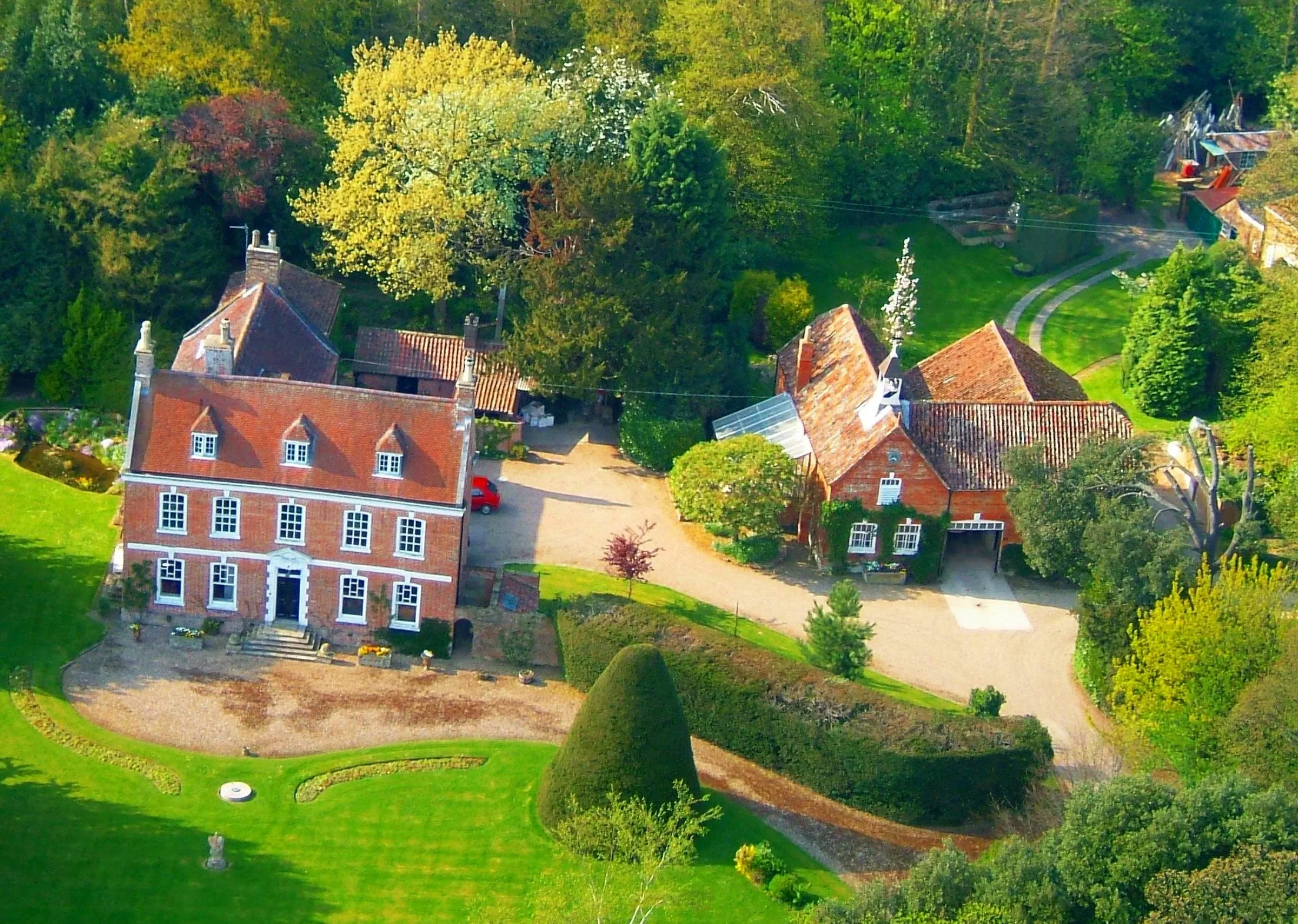 Aerial view of  Braackenborough Hall and Coach House