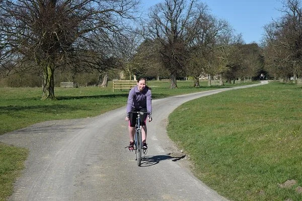 Cycling down the park