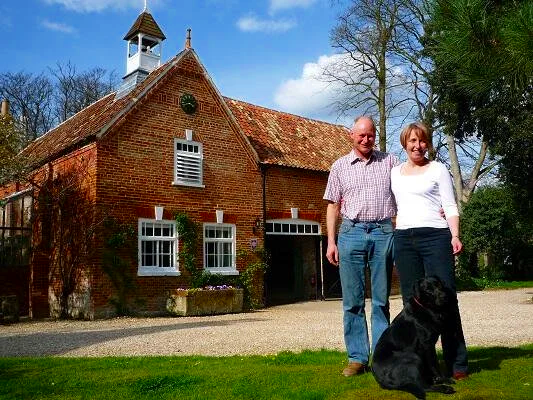Paul and Flora by the Coach House