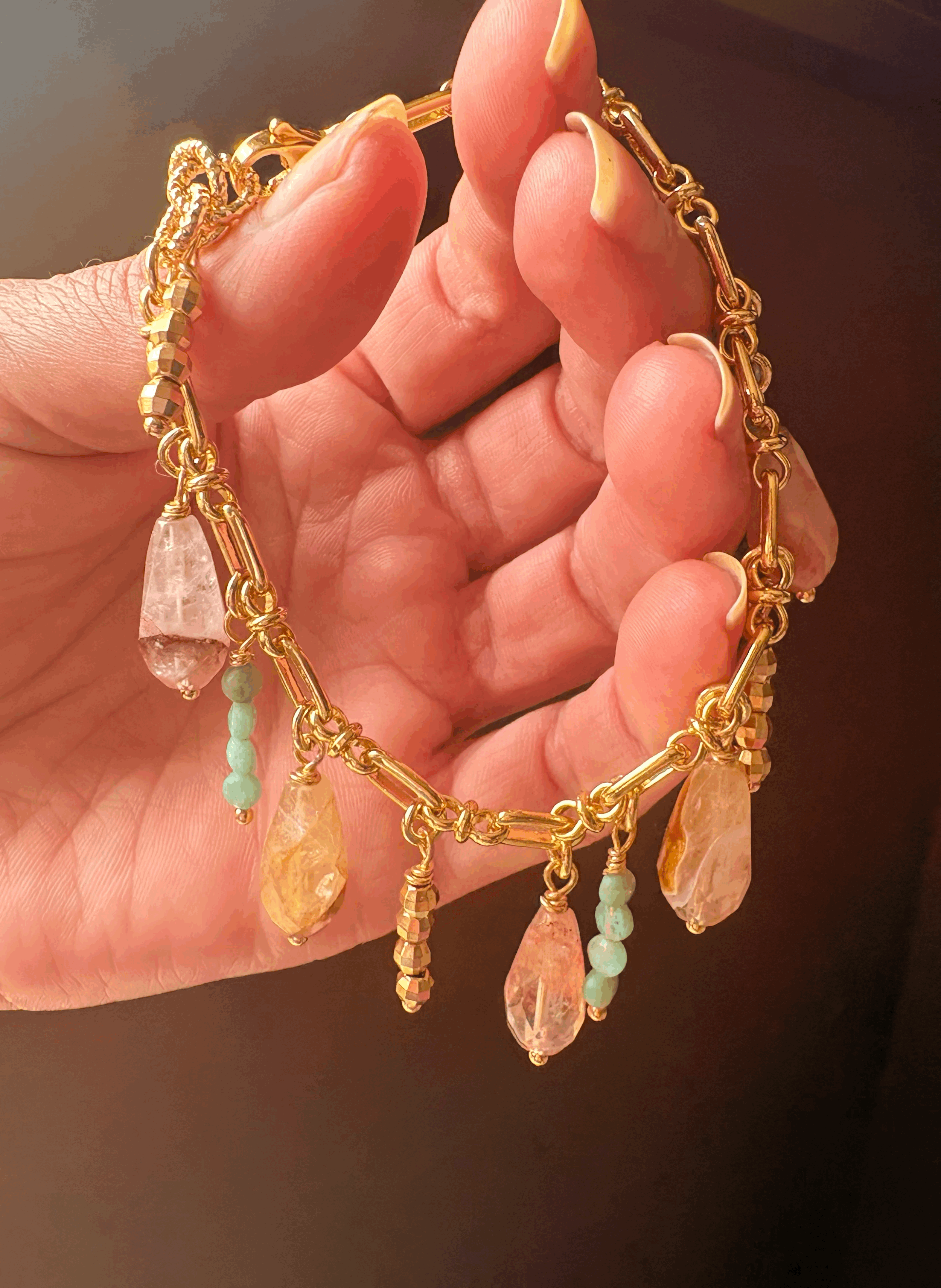 Yellow Hematoid quartz bracelet