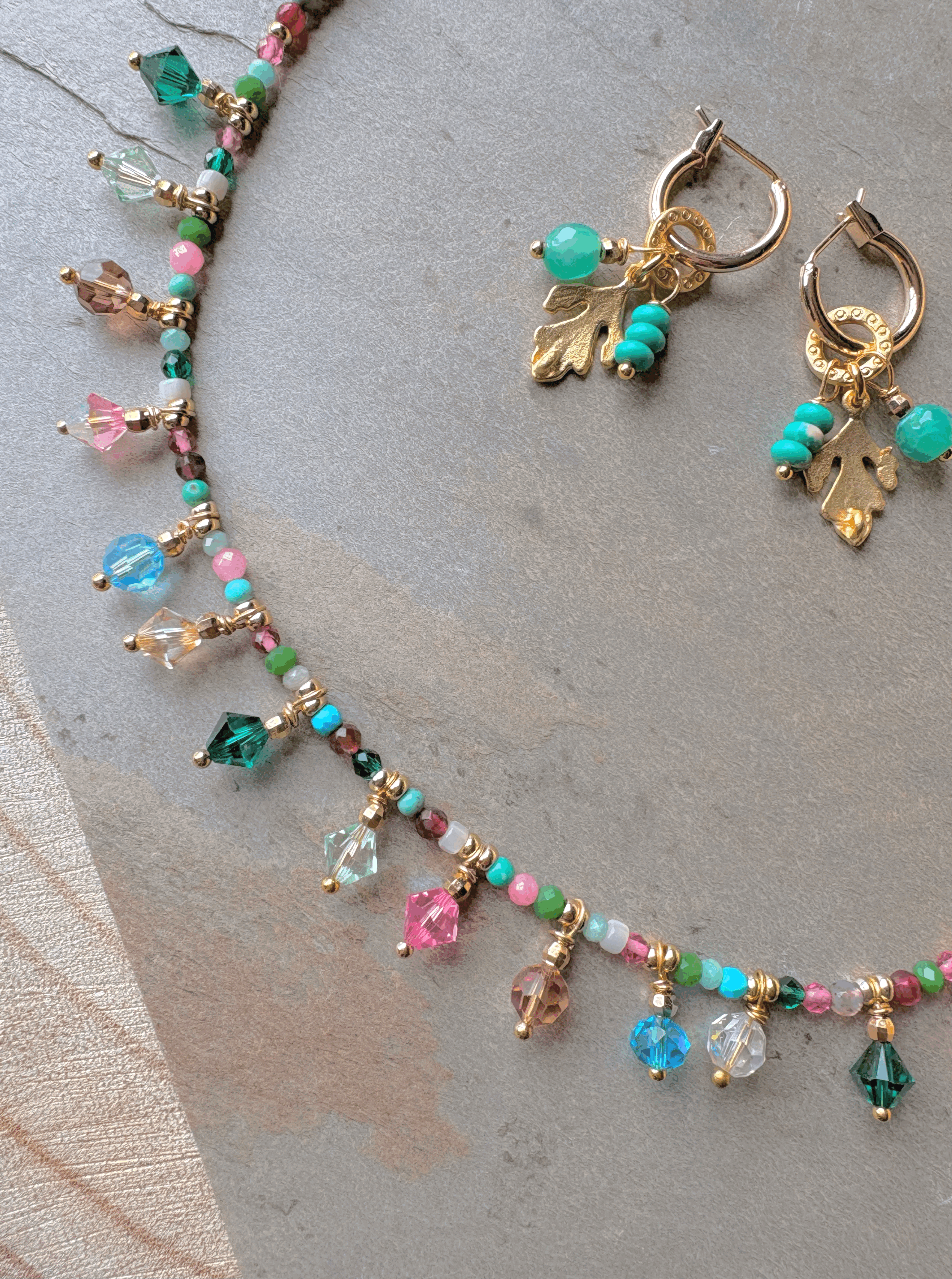 Swarovski charm bead choker