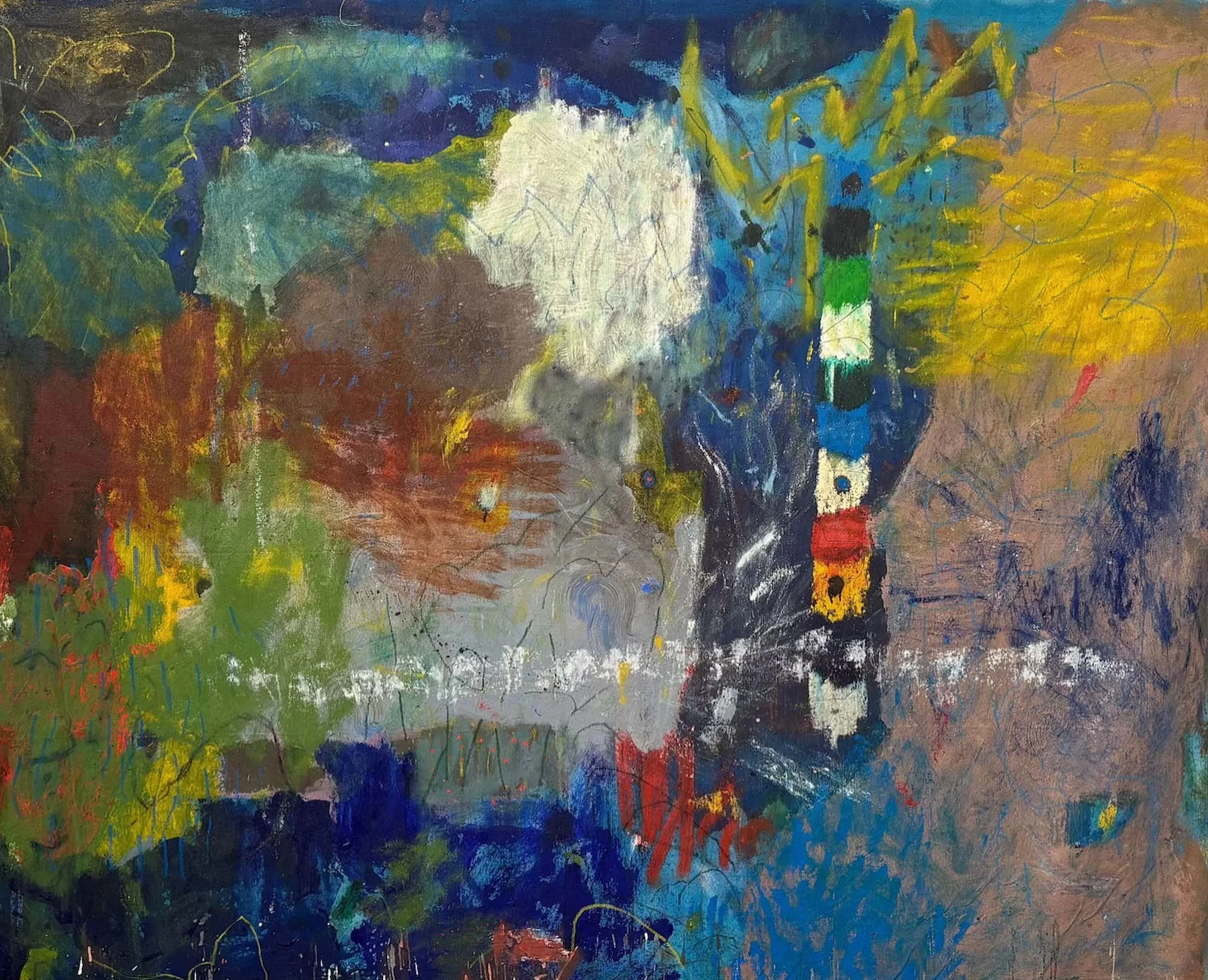 Vertical Pulse original oversized abstract painting 60x72 inches oil on canvas by Marcus Bacher 2025