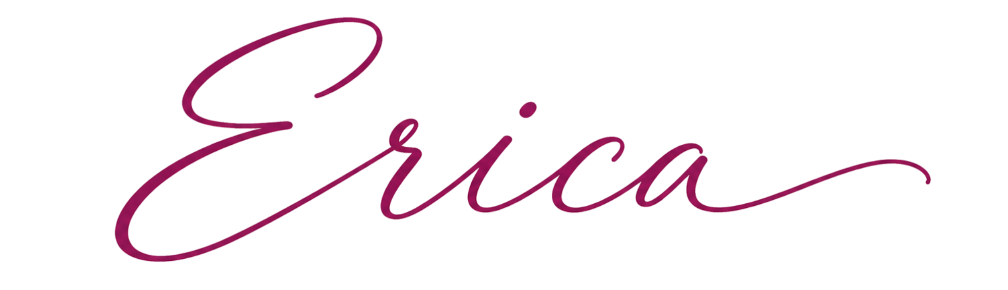 The name "Erica" written in elegant, cursive pink script.