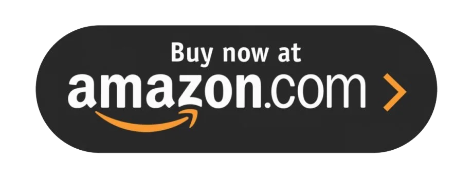 Black oval button with white text that reads "Buy now at amazon.com" and an orange arrow pointing right.