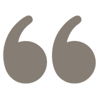 Brown quotation marks on a white background.