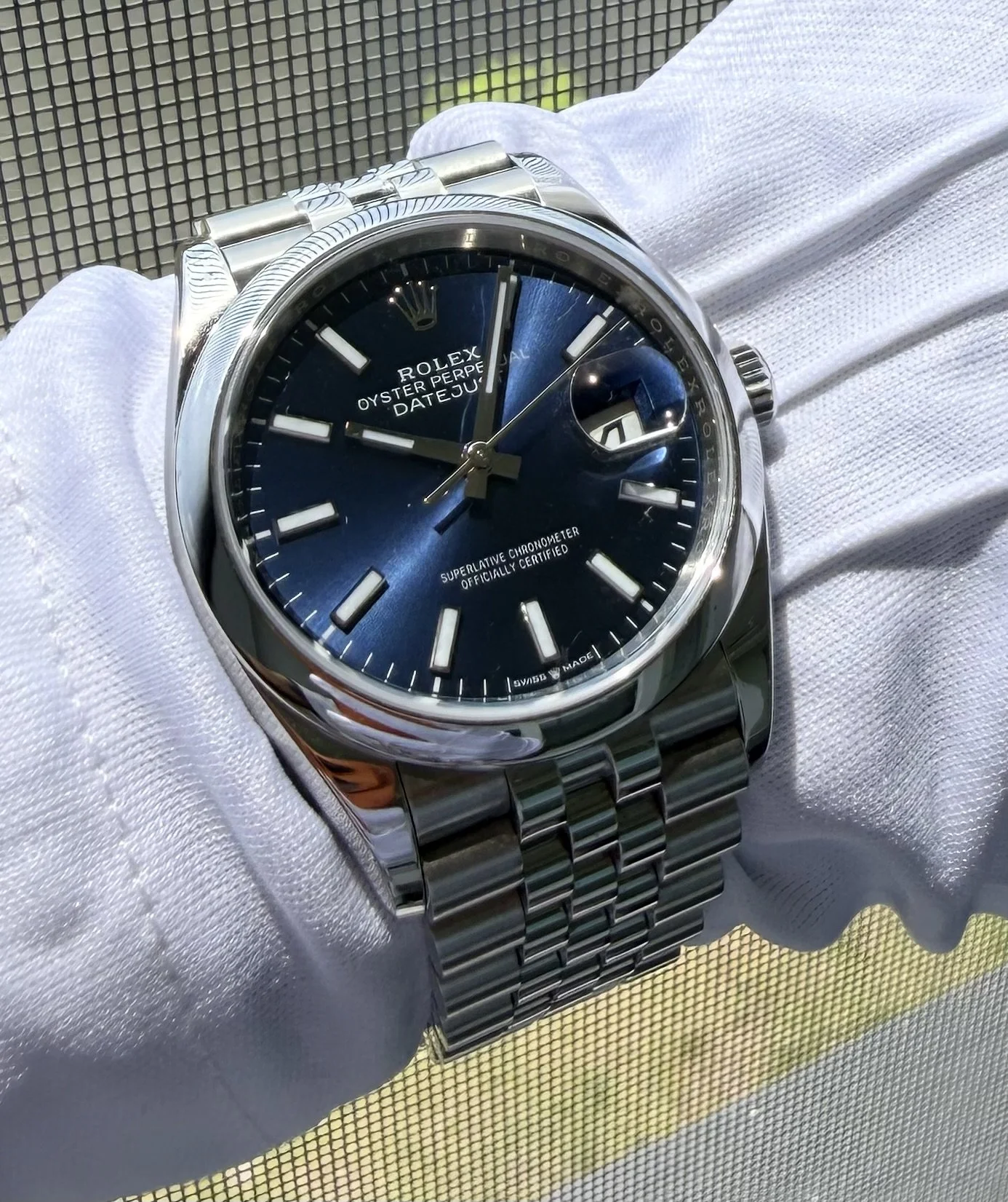 Rolex Datejust 36mm 126200 Blue Dial / Jubilee Bracelet / Smooth Bezel / 2024 Rolex Certified Pre-Owned / Full Set