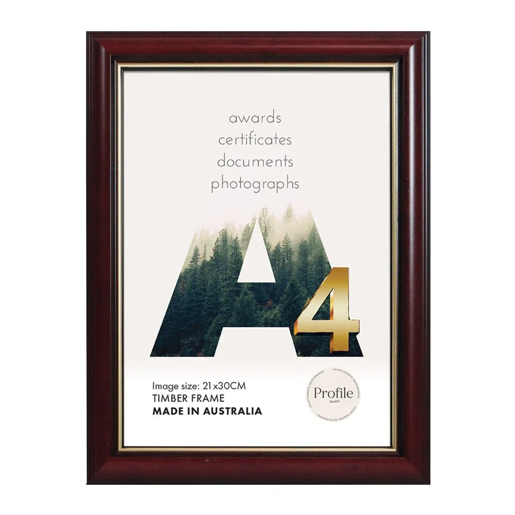shop-traditional-burgundy-gold-certificate-photo-frame-a4-21-x-29-7cm-from-our-collection-of-australian-made-picture-frames-by-profile-products-australia-37062554452185.webp