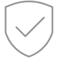 Shield icon with checkmark indicating security or protection.