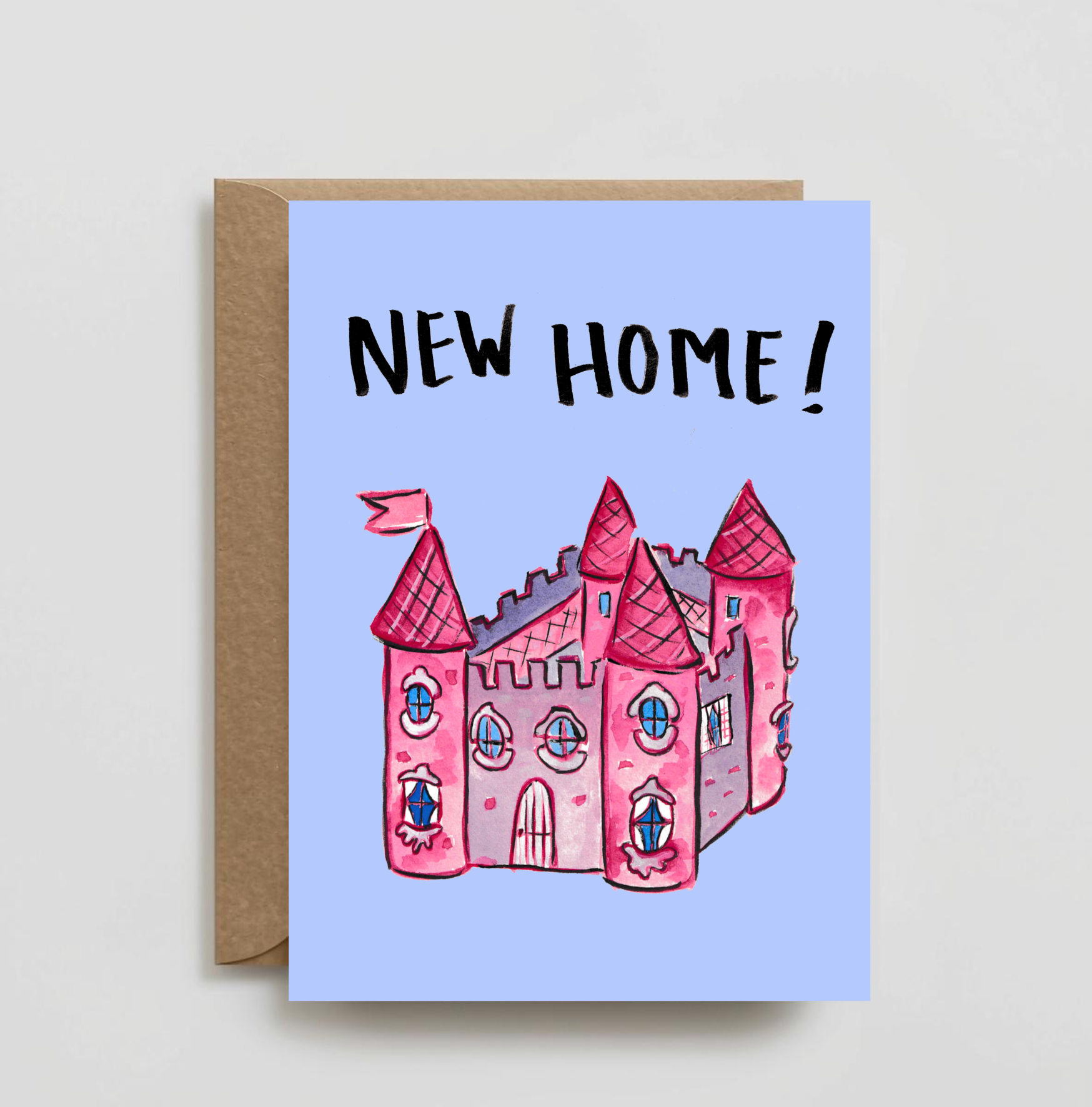 'New Home' Castle Greeting Card