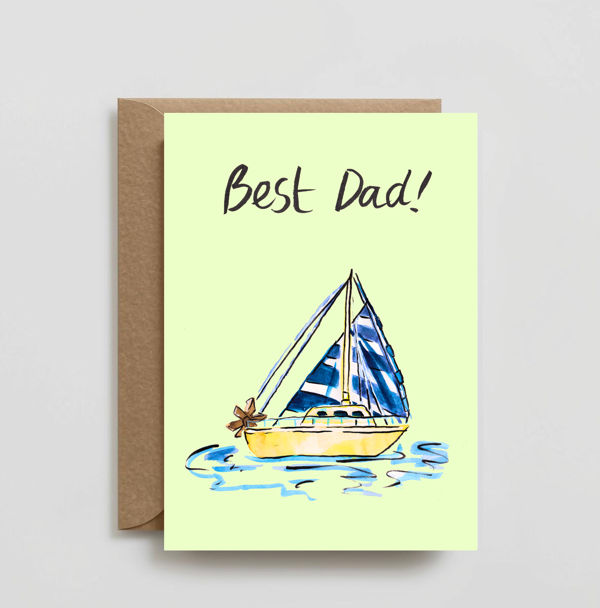 'Best Dad' Sailboat Greeting Card