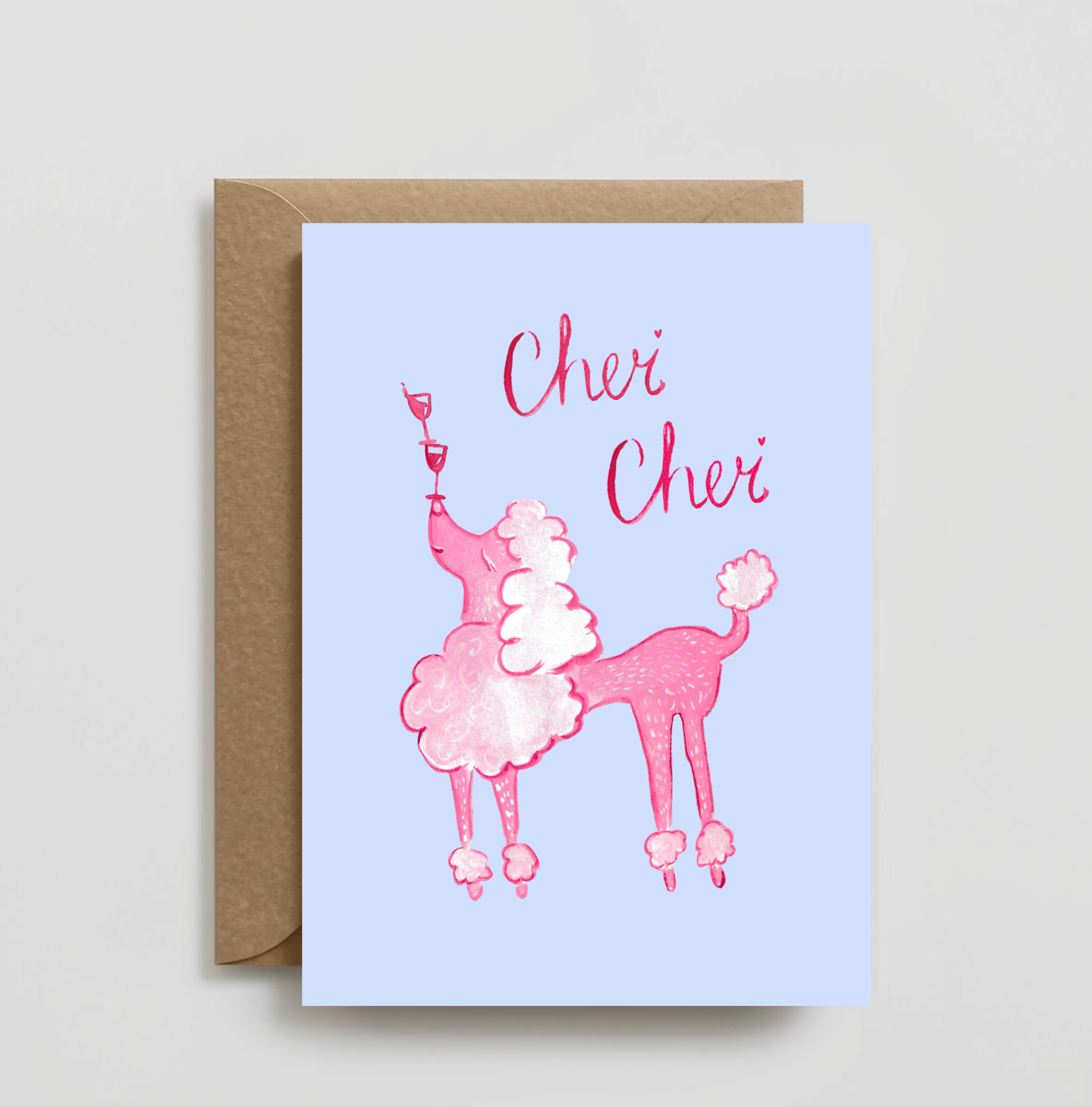 Cheri Cheri Whimsical Poodle Greeting Card
