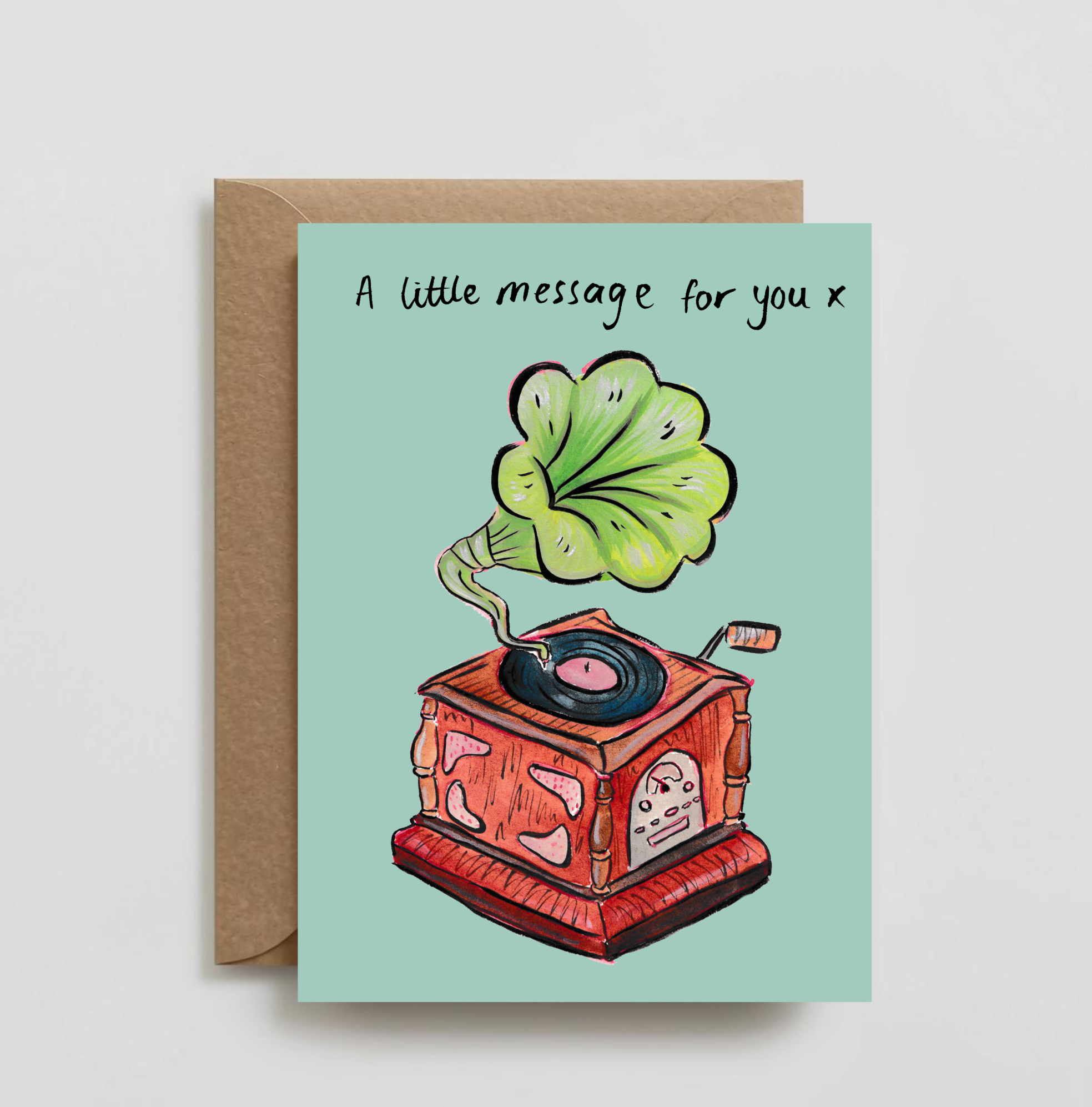 Gramophone Greeting Card