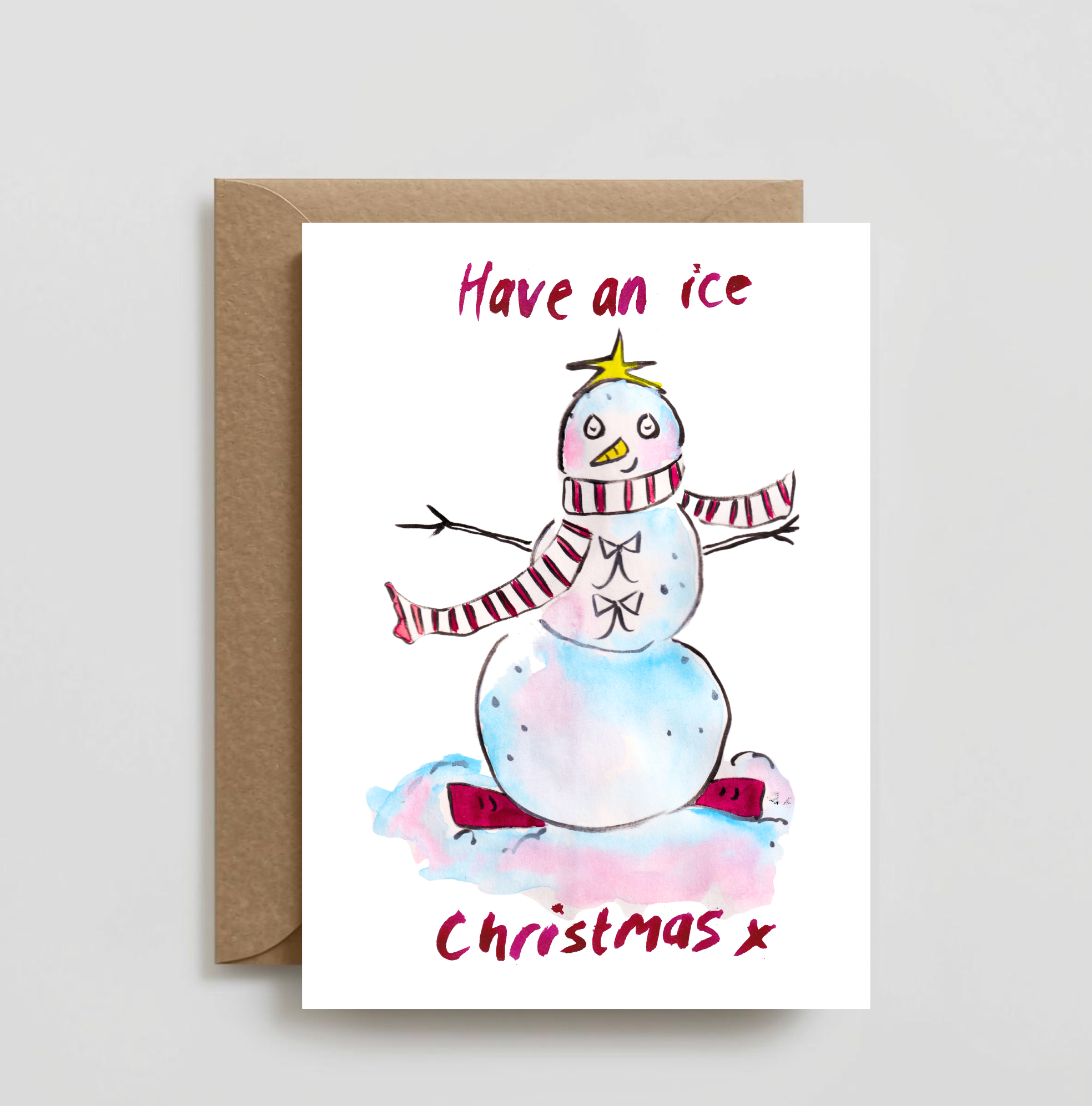 'Have an Ice Christmas' Handmade Greeting Card