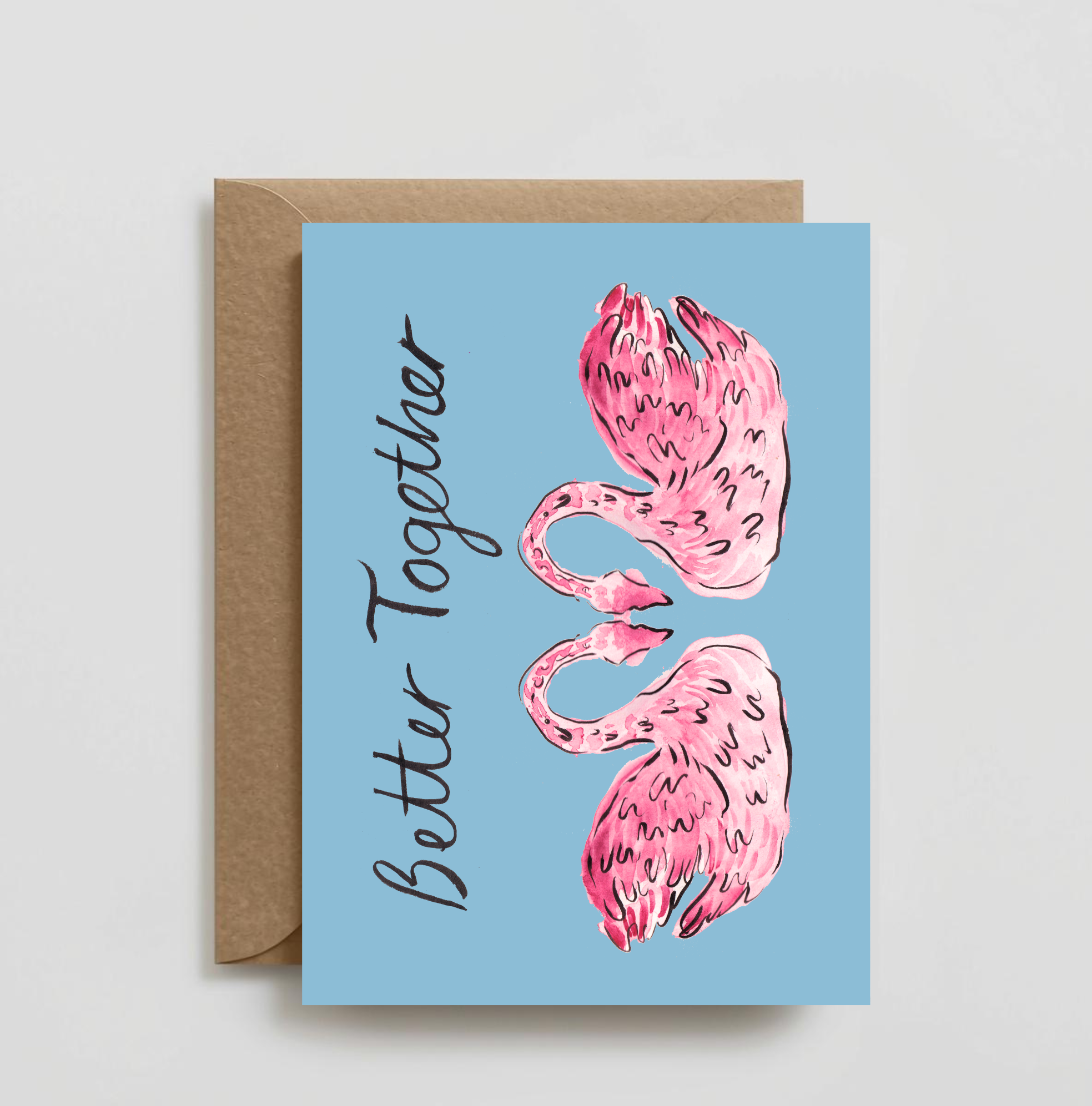 'Better Together' Swans Greeting Card
