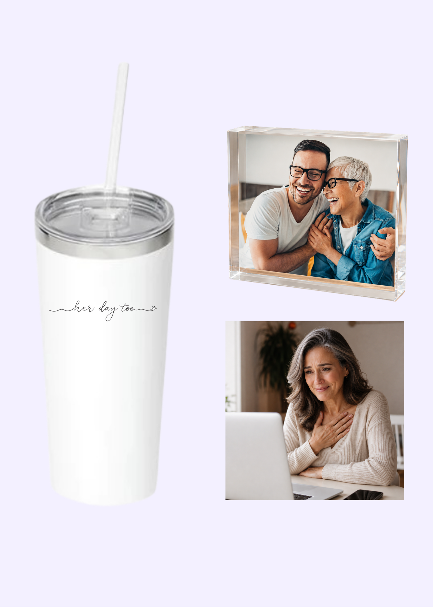 Acrylic Photo Block + Personalized Video Message + Tumbler