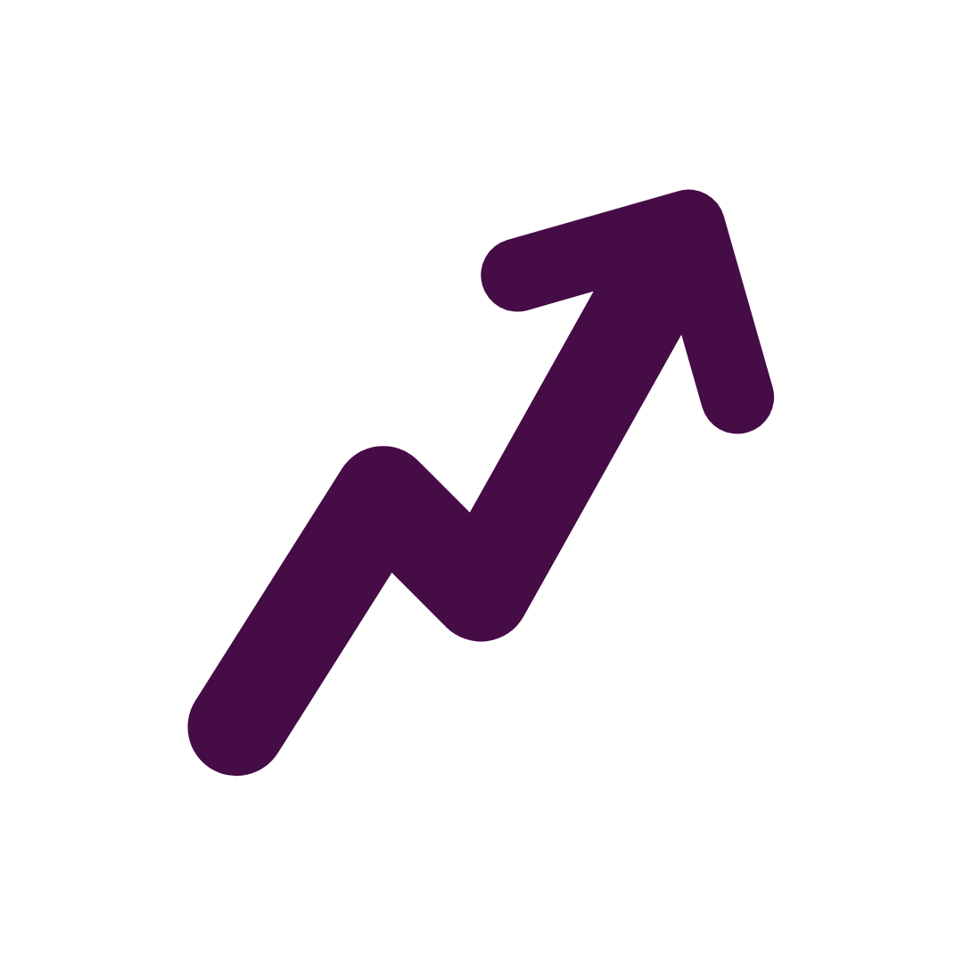 Arrow going in upward trajectory