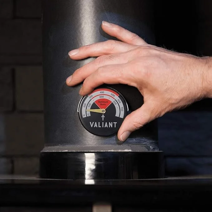 Valiant Magnetic Log Burner & Stove Thermometer-Red, 63mm