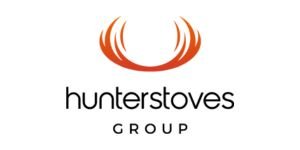 Hunterstoves Group logo with stylized orange curved lines above the company name.