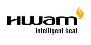 HWAM logo with the tagline 'intelligent heat' and a flame icon.