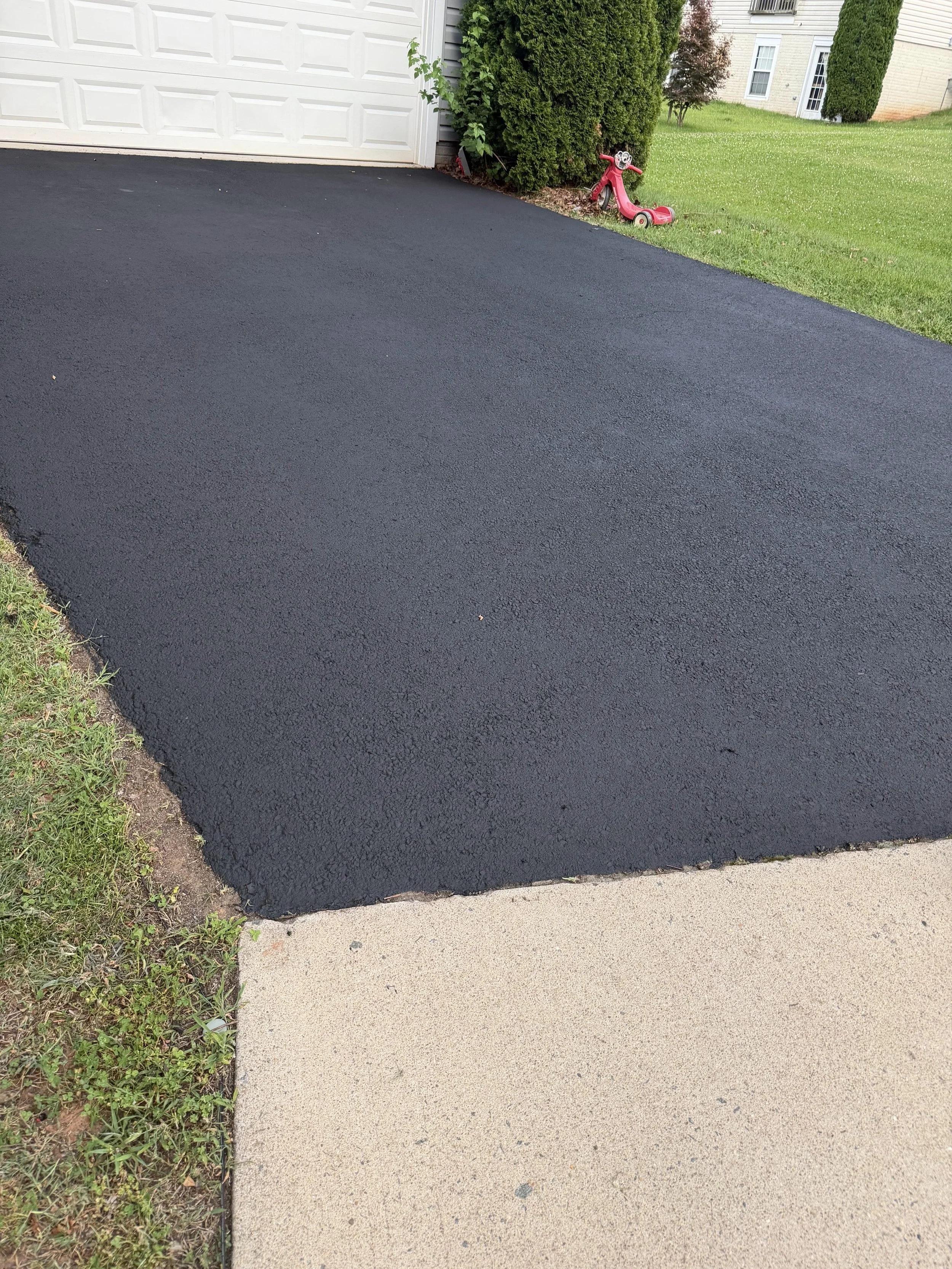 Previous client finished driveway.