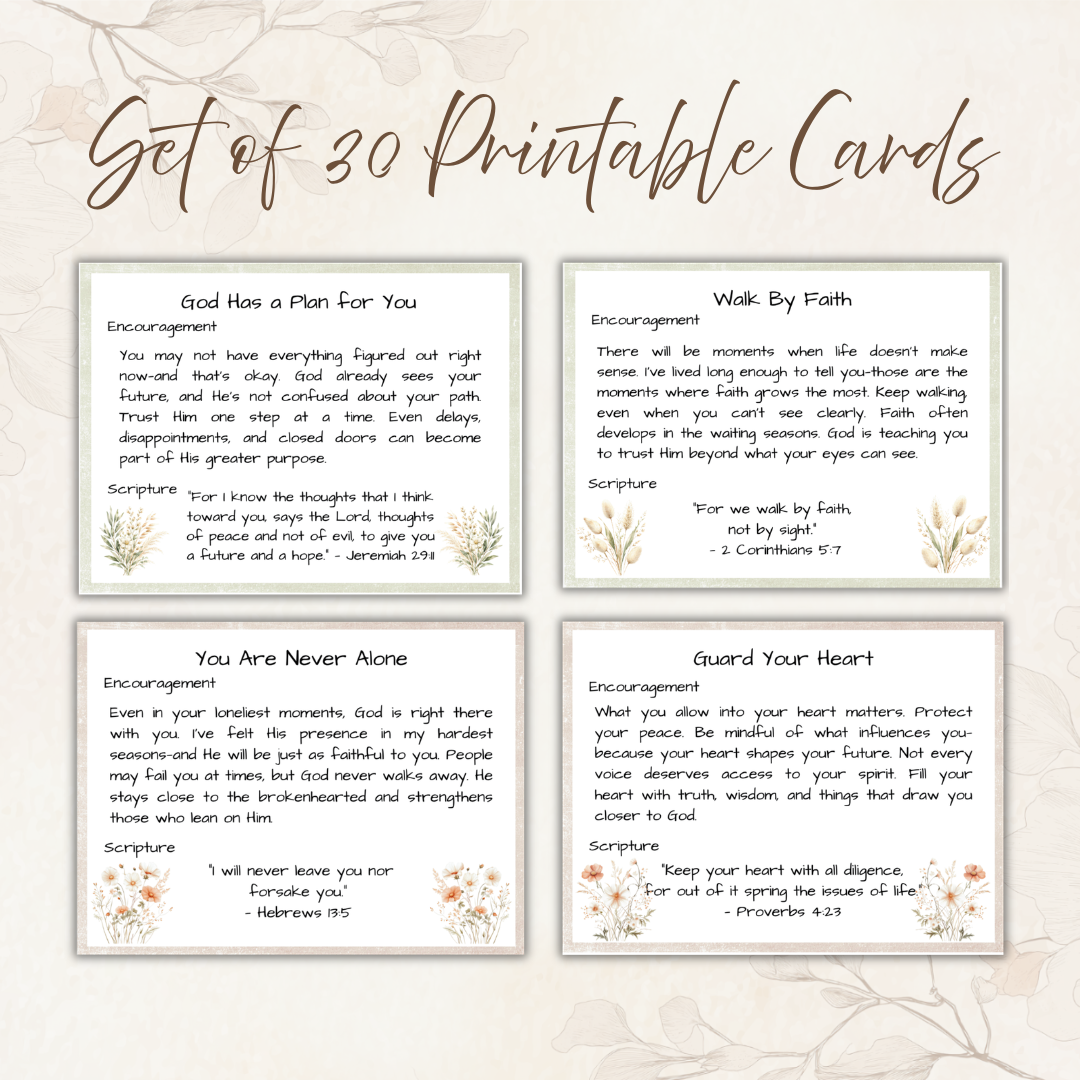 Printable Scripture-Based Encouragement Cards