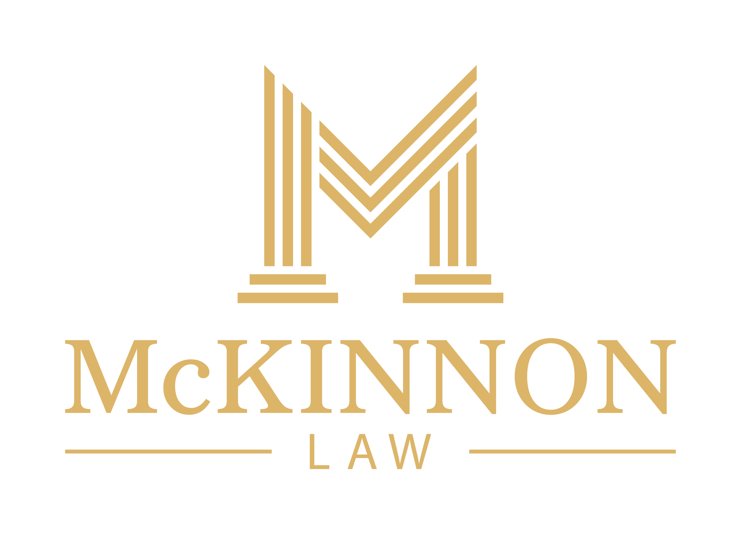 Logo of McKinnon Law with a gold stylized 'M' and the name 'McKinnon Law' in gold letters.