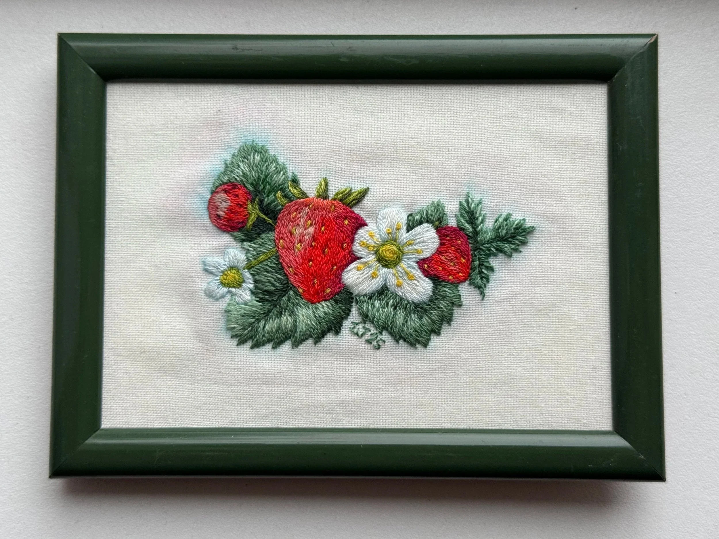 Strawberry embroidery of my own design.