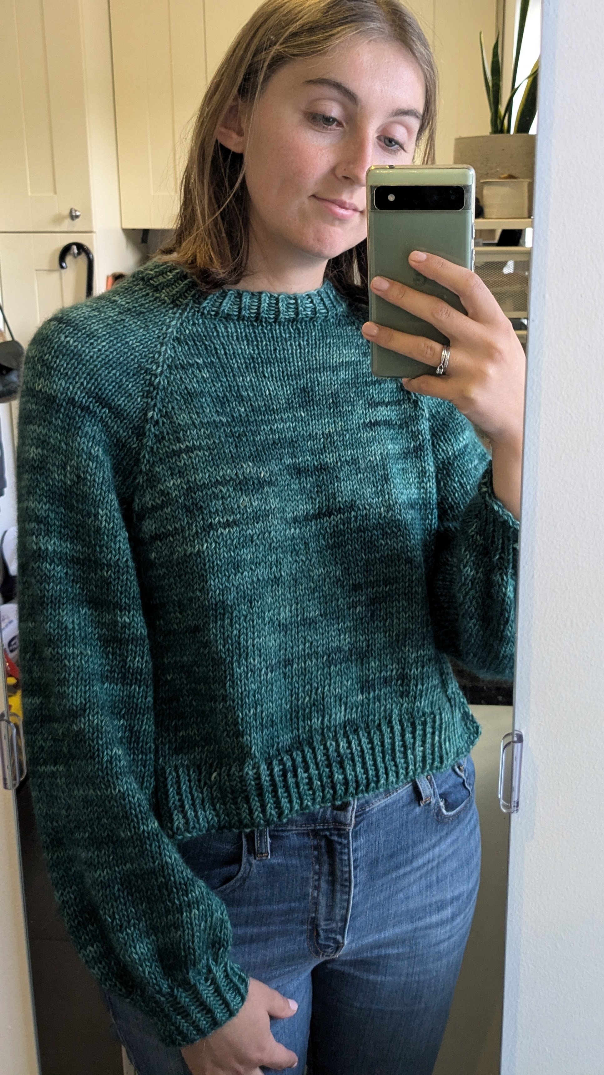 Alpaca silk blend by Ginger Twist. Pattern: Eclair Pullover by Karin Fernandes