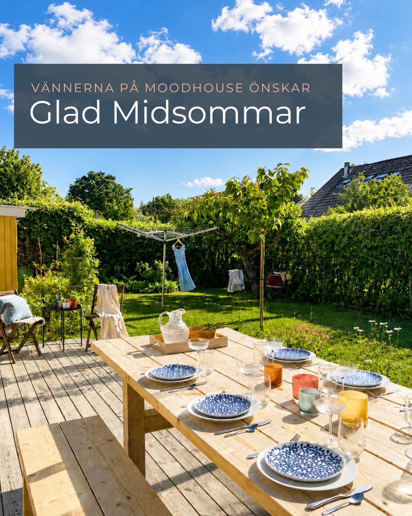 Vi &ouml;nskar alla v&aring;ra kunder, kollegor, m&auml;klare &amp; f&ouml;ljare en glad midsommar! ☀️💐

Njut av en fin l&aring;nghelg &amp; ta hand om varandra, 
kram fr&aring;n v&auml;nnerna p&aring; Moodhouse 🌿🫶🏼🌸