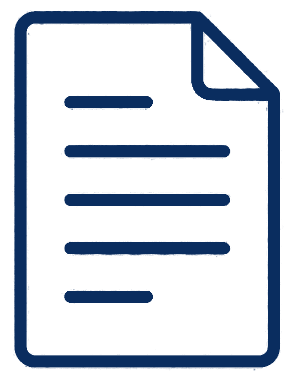 Outline of a document or paper with lines representing text.