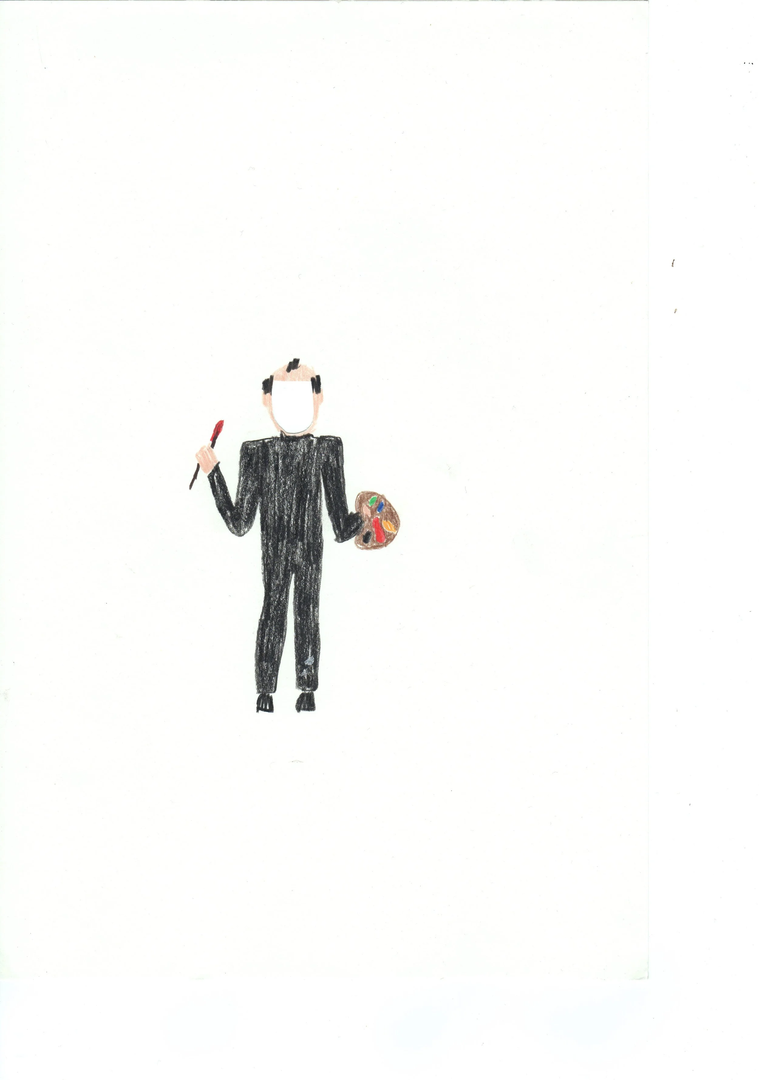 Artist (no face), 2013
pencil on cutout paper
25 x 37cm