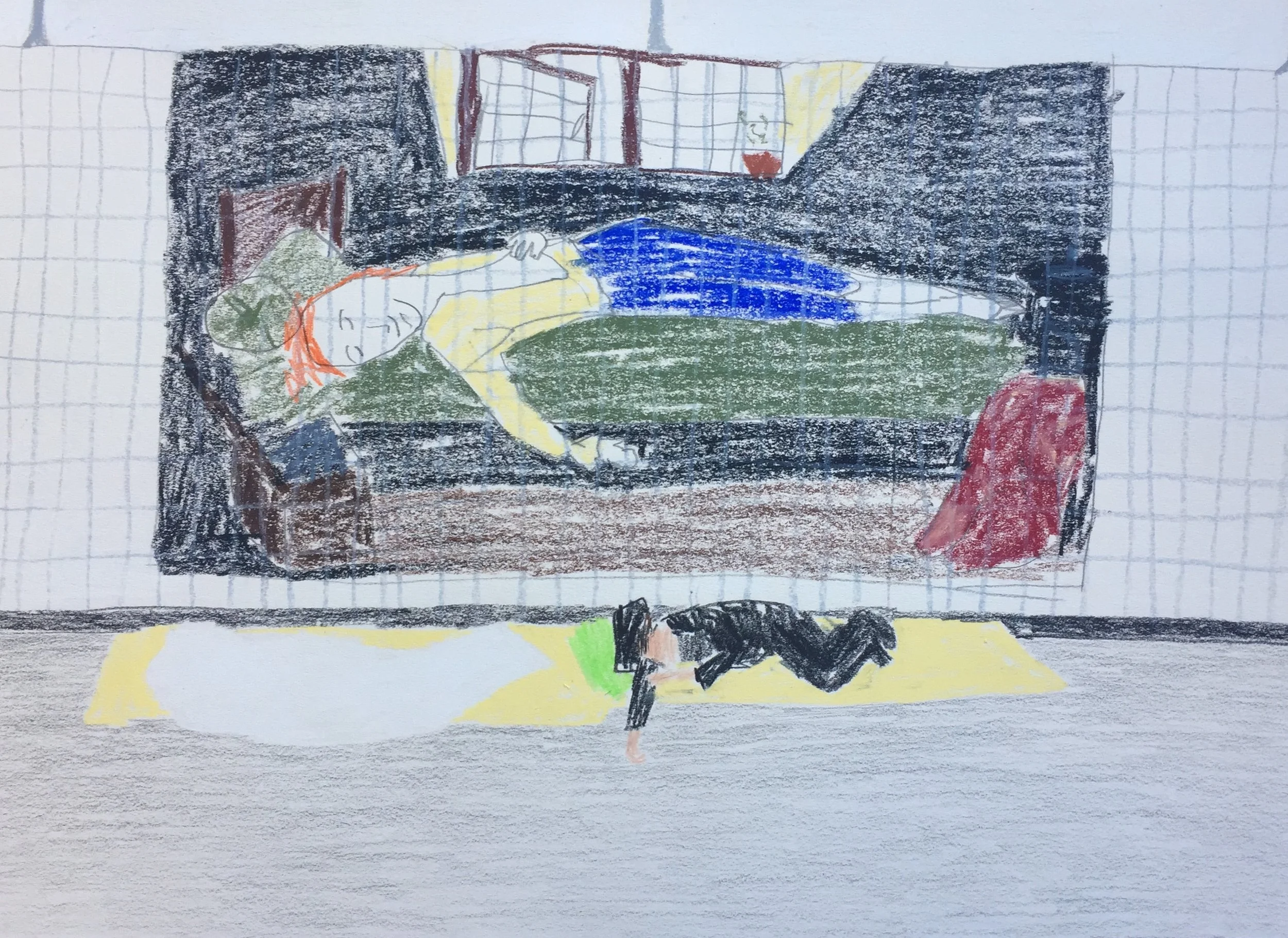 Pimlico Station, 18th July 2018,
Wax oil pastel on paper
30 x 42 cm
