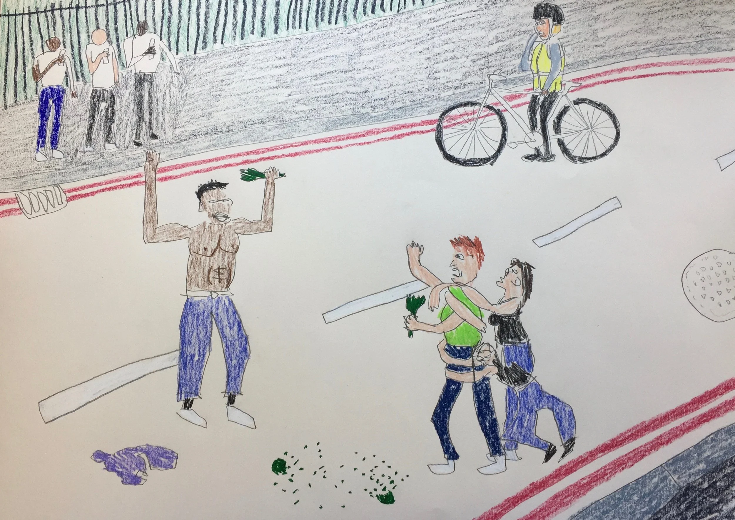 Judd Street, London, 18th July 2018, 2018
pencil, pen and wax oil pastel on paper
42 x 60 cm