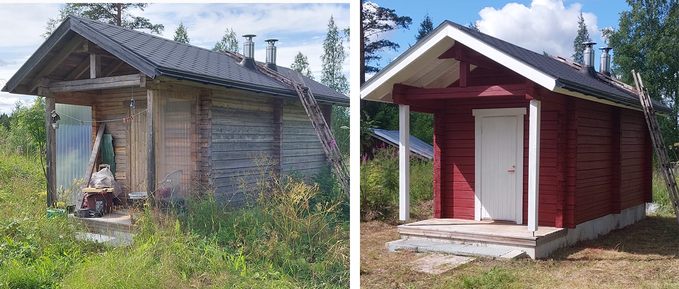 Saunamökin maalaus ja kunnostus